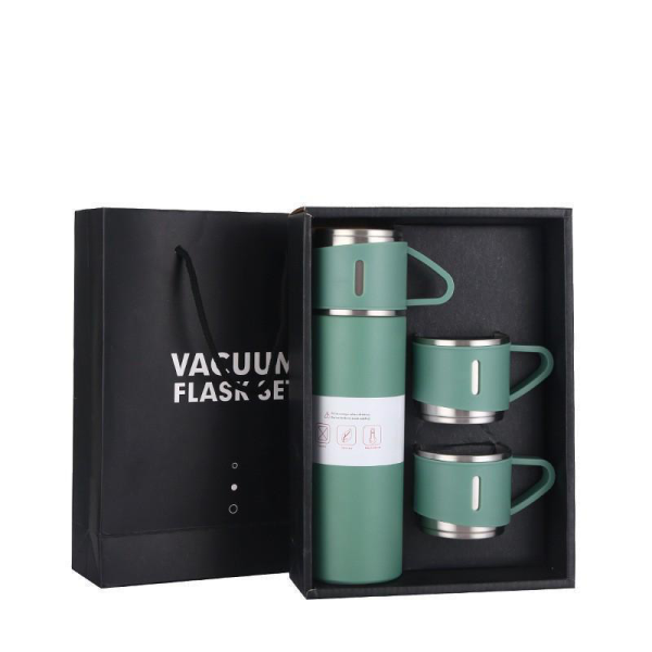 Термос с 3-мя кружками, подарочный набор, цвет микс, кор/24шт TDA-4366 интернет магазин karuselpodarkov.ru